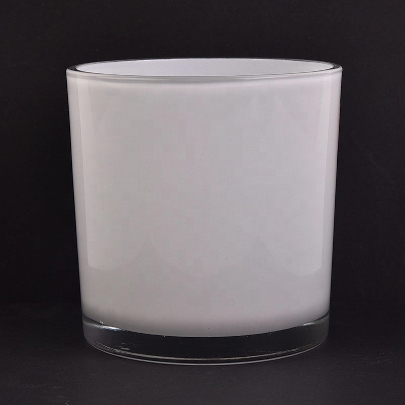 hot sales 14 oz white glass candle jars