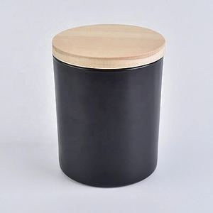 6oz 8oz 10oz Matte Black Glass Candle Jars with Lids