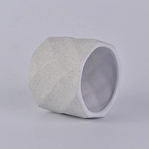 Grey Embossed Ceramic Candle Holders