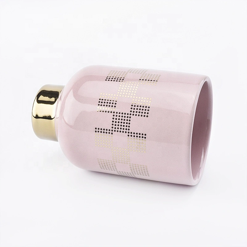 Wholesales luxury standing pink candle glass jars 10oz 20oz