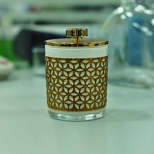 Wholesales Luxury decorative hollow candle jars 10oz with metal lid
