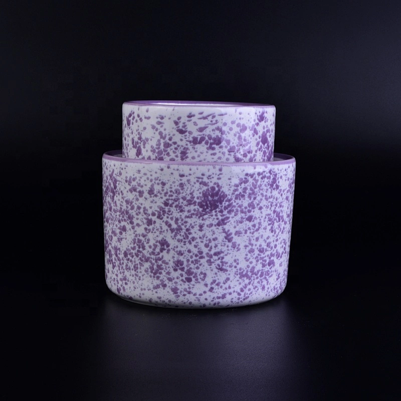 Wholesales glitter color custom ceramic candle container