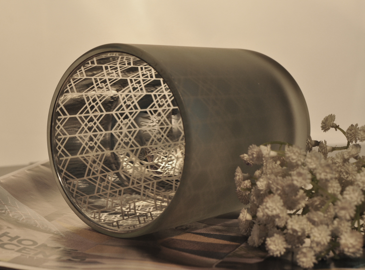 Silver Laser Engrave Glass Candle Holder Wholesale