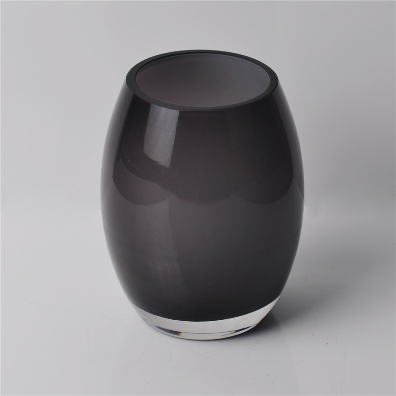 Luxury black glass cut candle holders