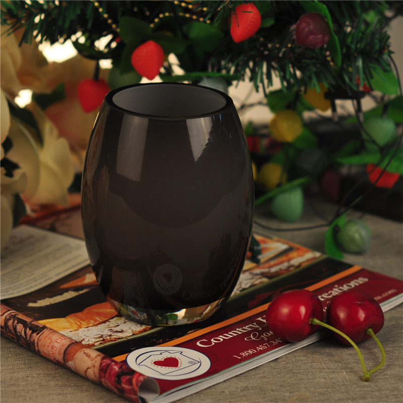 Luxury black glass cut candle holders