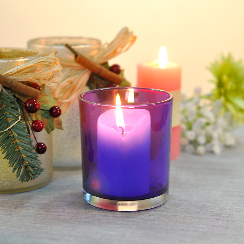Hot sale 10oz colorful glass candle jars