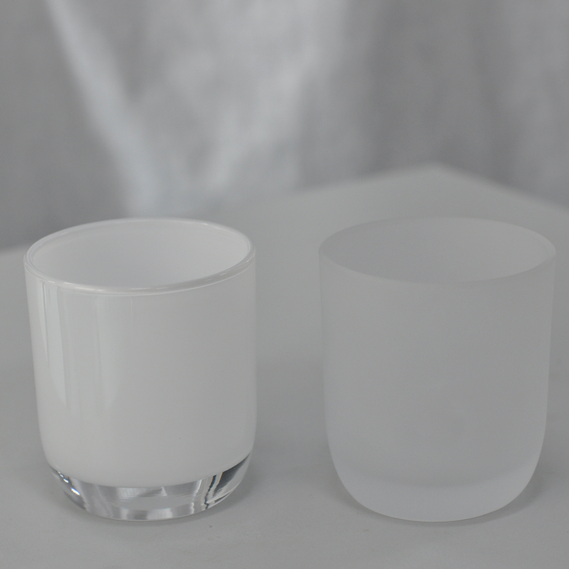 Hot sale popular frosted glass candle holders