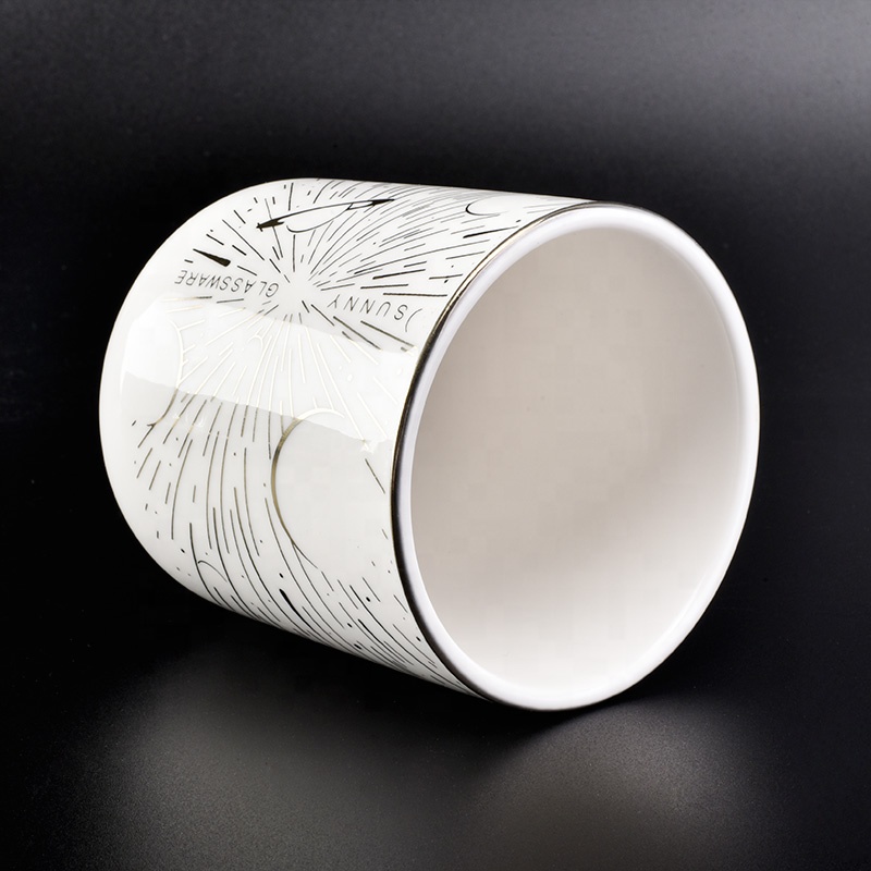 400ml White Ceramic Candle Holders For Home Decor