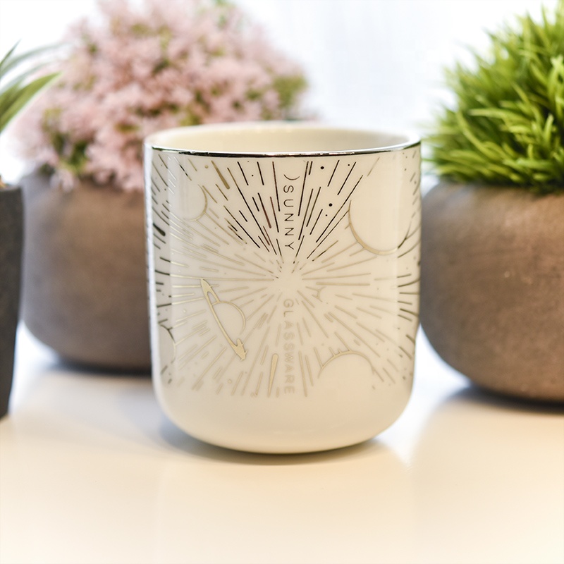400ml White Ceramic Candle Holders For Home Decor