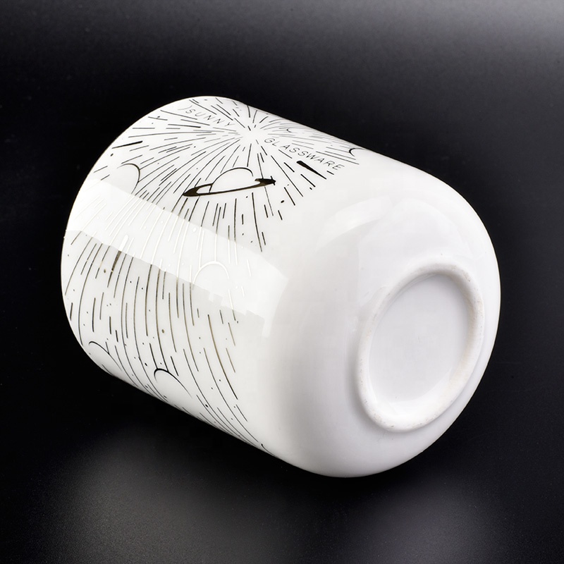 400ml White Ceramic Candle Holders For Home Decor