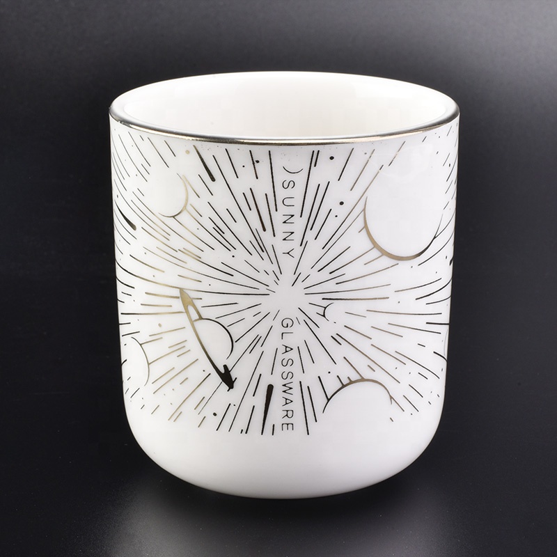400ml White Ceramic Candle Holders For Home Decor