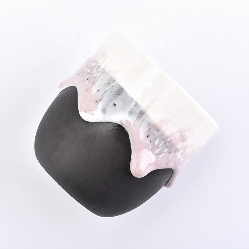 200ml 6oz Unique Ceramic Candle Holders With Metal Lids