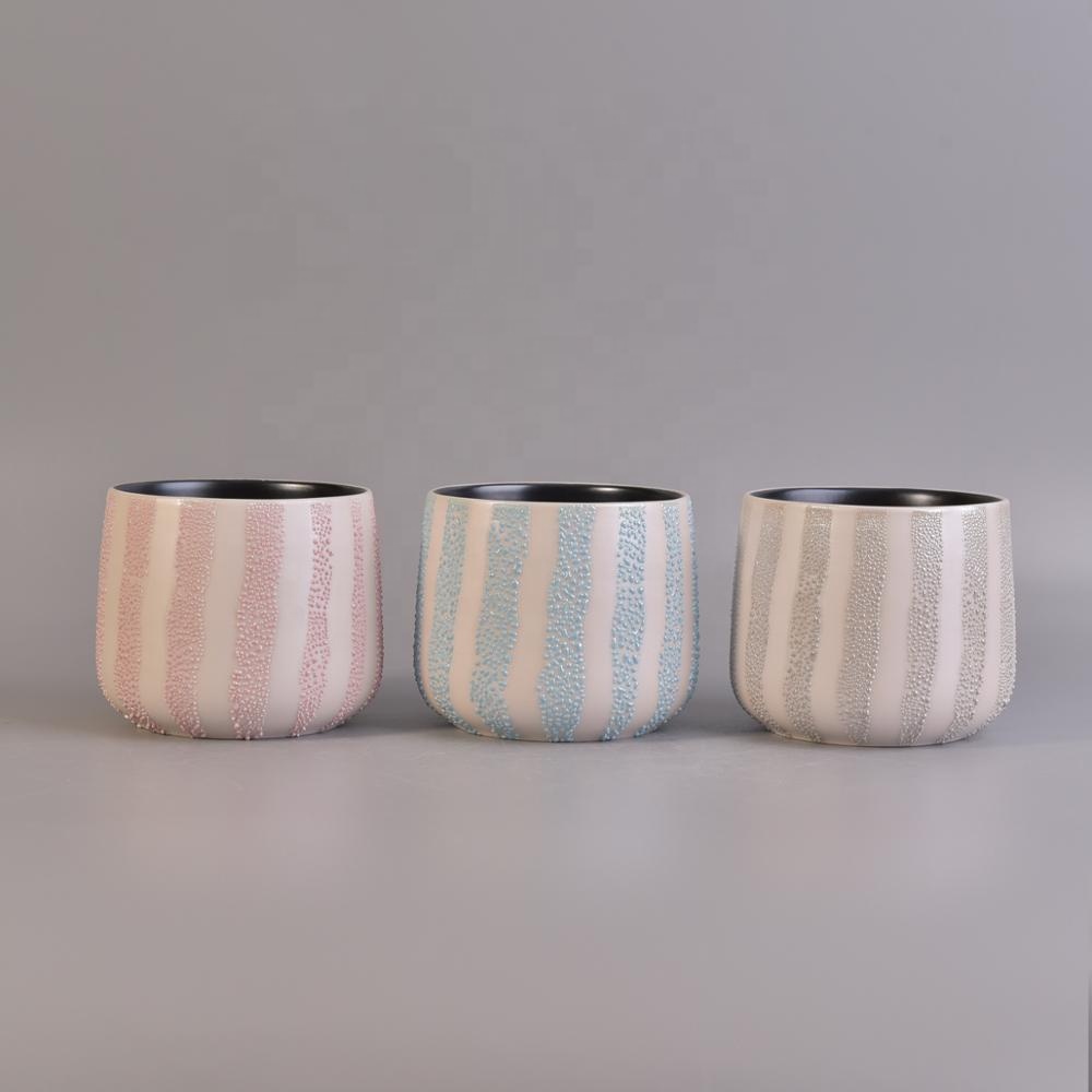 Custom Ionic Pearlescent Plating Candle Vessel Ceramic