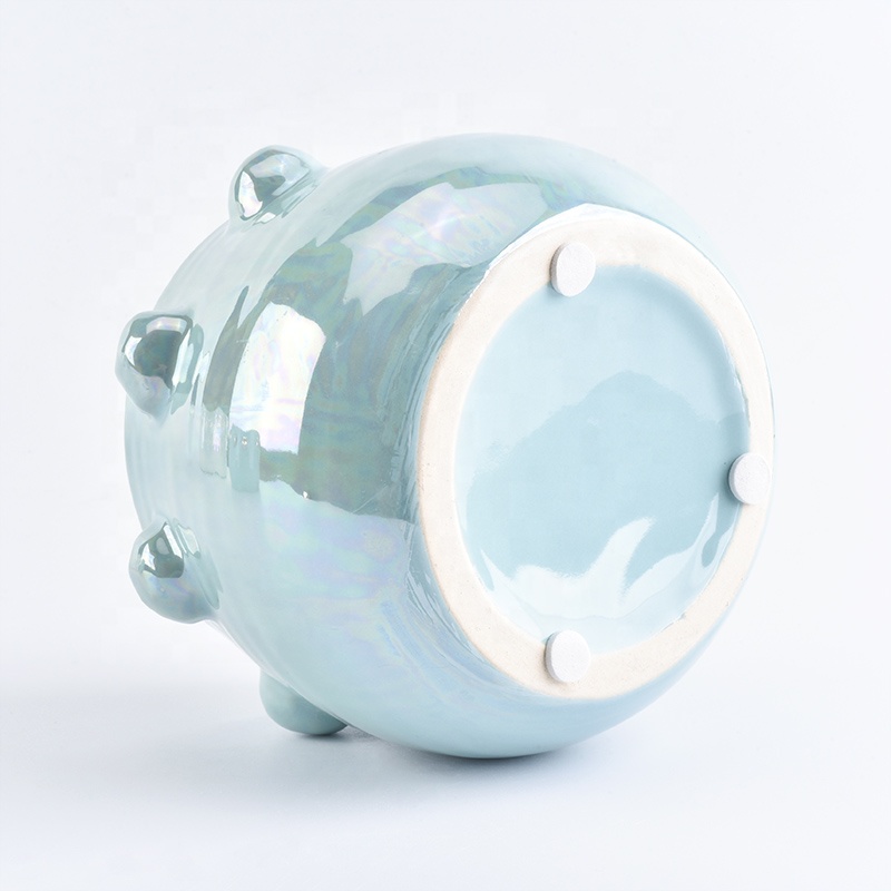 Lovely Ion Plating Candle Ceramic Container For Home Decoration