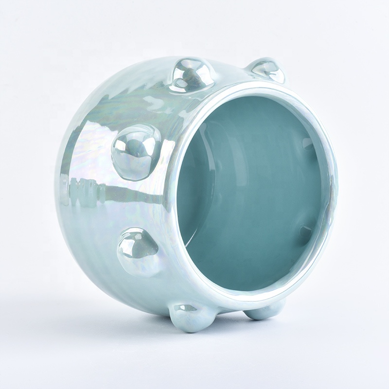 Lovely Ion Plating Candle Ceramic Container For Home Decoration