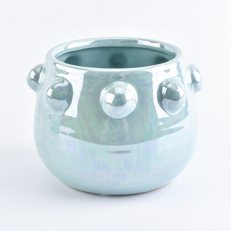 Lovely Ion Plating Candle Ceramic Container For Home Decoration
