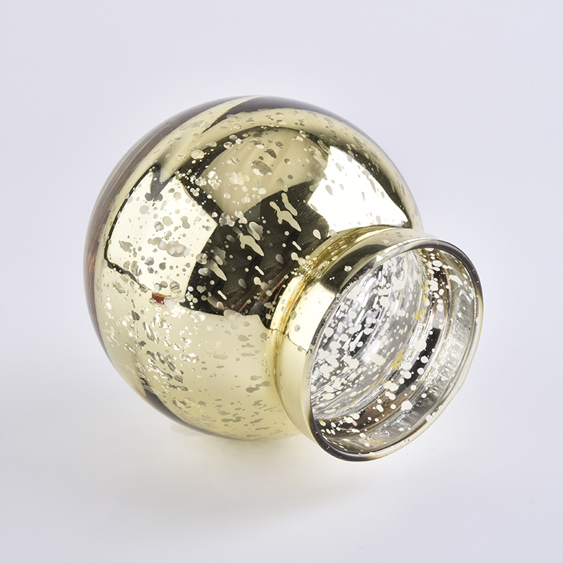 Wholesale Gold Mercury Candle Container Glass For Wedding Party