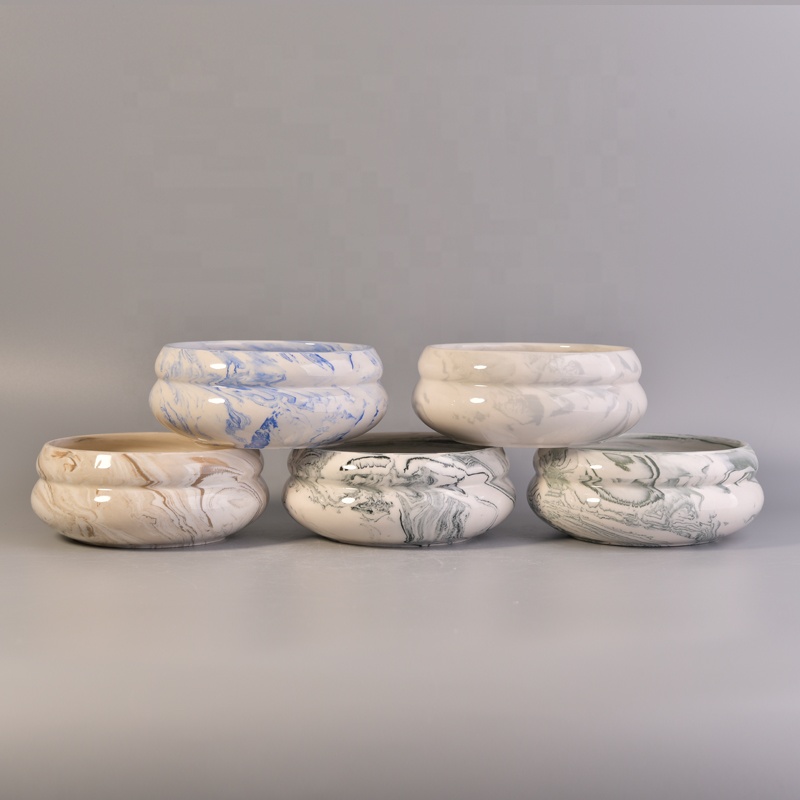 800ml Marble Pattern Candle Ceramic Jars