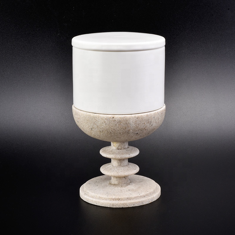 Matte White Ceramic Candle Jars With Lids