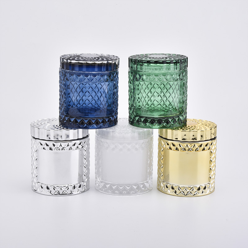 Luxury Silver Electroplating Candle Jar Glass For Wedding