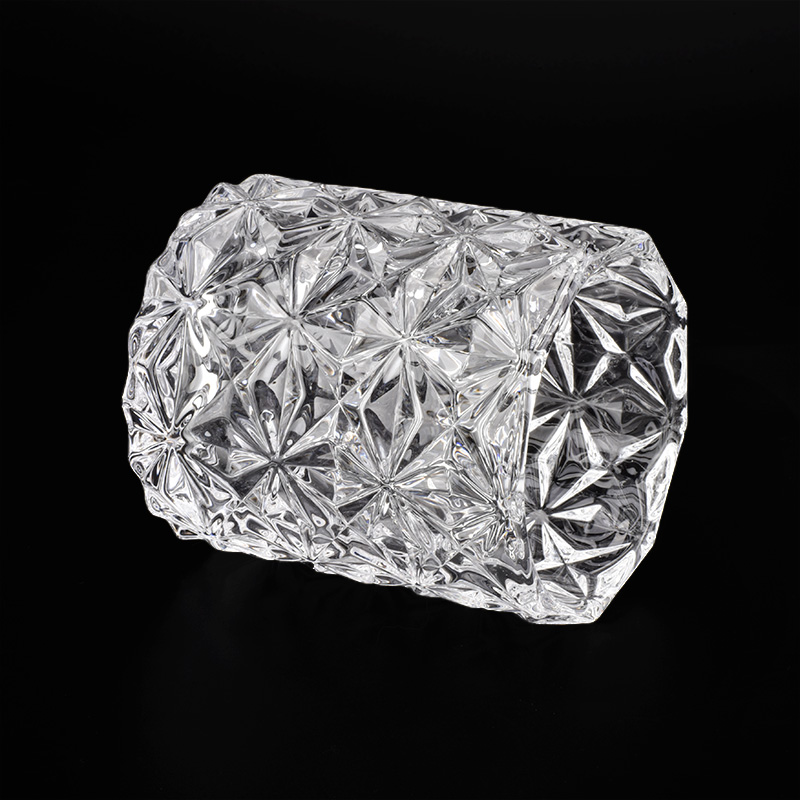 Luxury Diamond Geo Cut Cylinder Glass Candle Jars