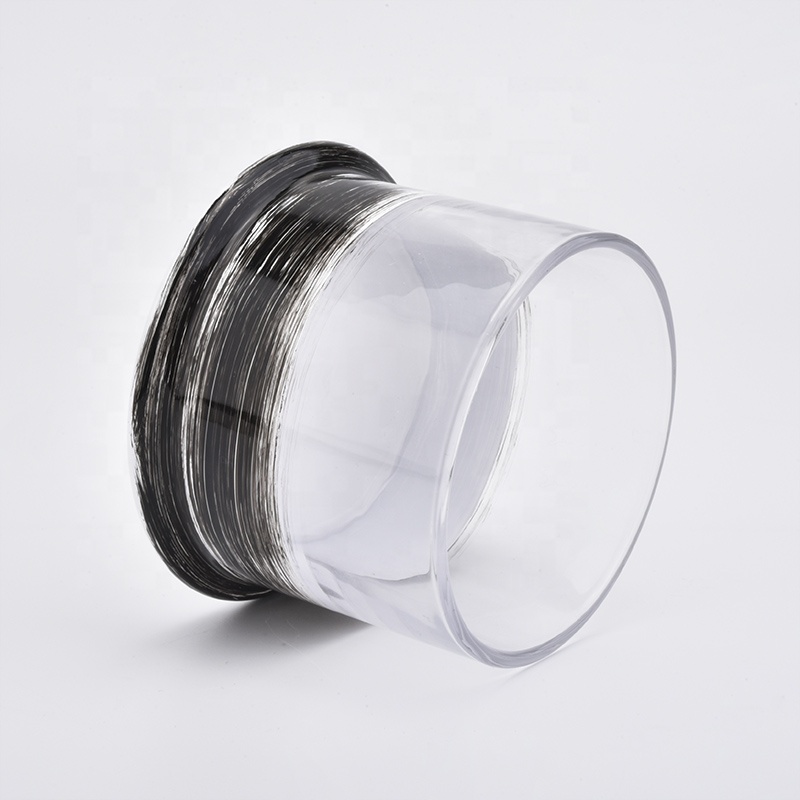 Handmade Decorative round Glass Candle jar with lid wholesales