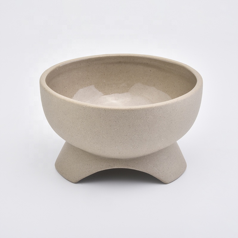 Unique Bowl Shaped Candle Ceramic Jar For Home Decor