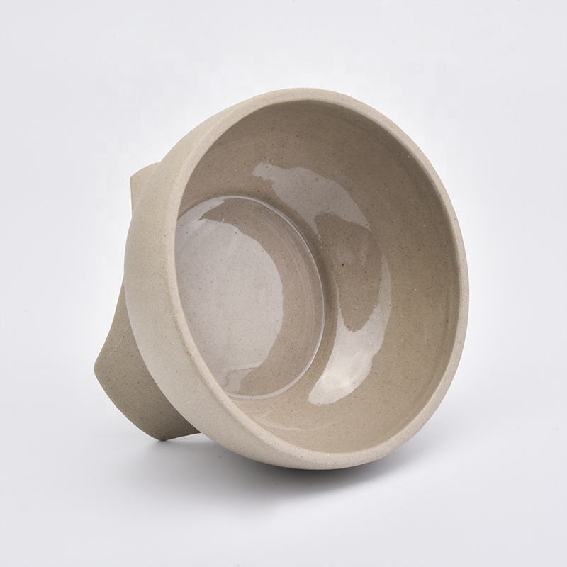 Unique Bowl Shaped Candle Ceramic Jar For Home Decor
