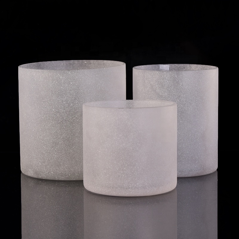 Handmade Frosted Glass Candle Jars