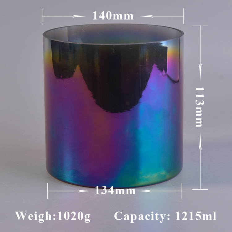 1200ml Luxury Iridescent Holographic Candle Glass Jar