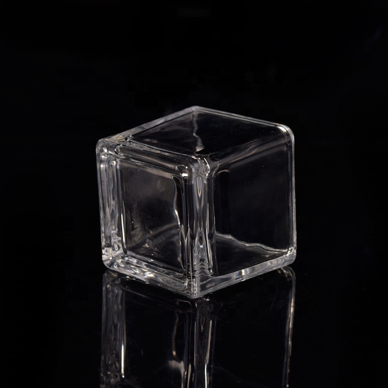 Clear Square Tealight Glass Candle Jar