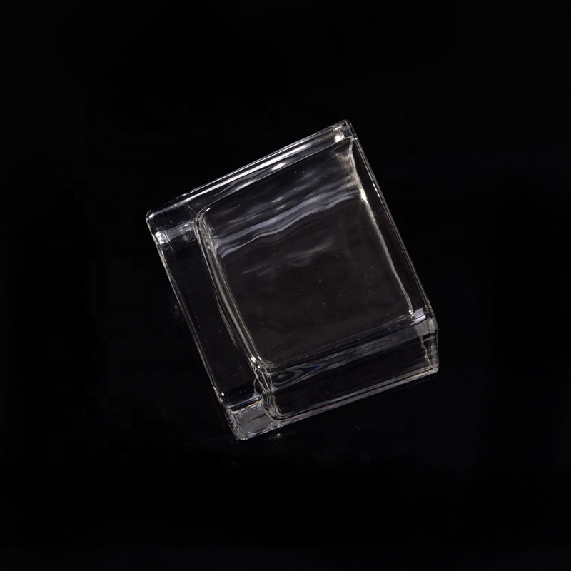 Clear Square Tealight Glass Candle Jar