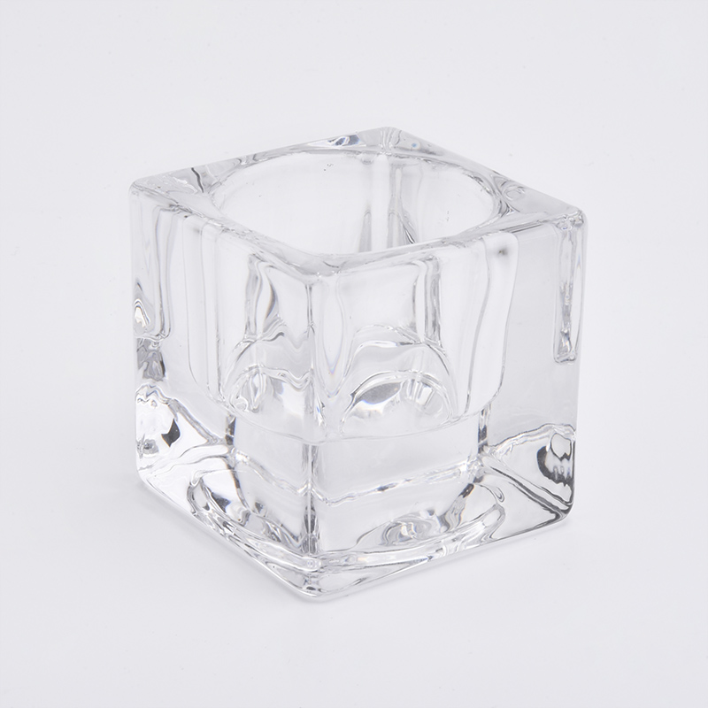Mini Crystal TeaLight Glass Candle Holders Square