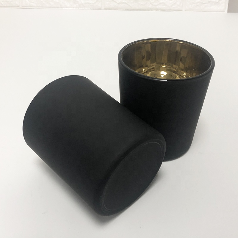 Luxury 300ml 400ml Matte Black Candle Glass Jars For Home Decor