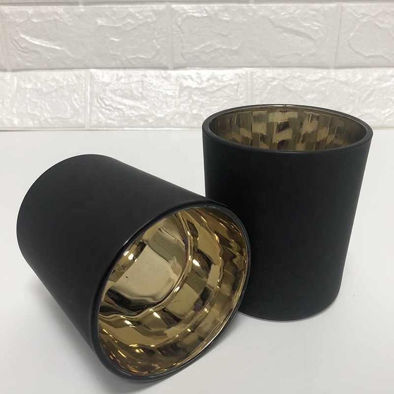 Luxury 300ml 400ml Matte Black Candle Glass Jars For Home Decor