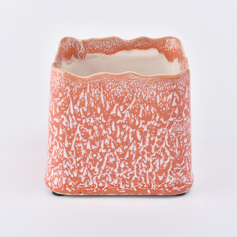 Square Candle Jar Ceramic For Home Decoration Scented Candles