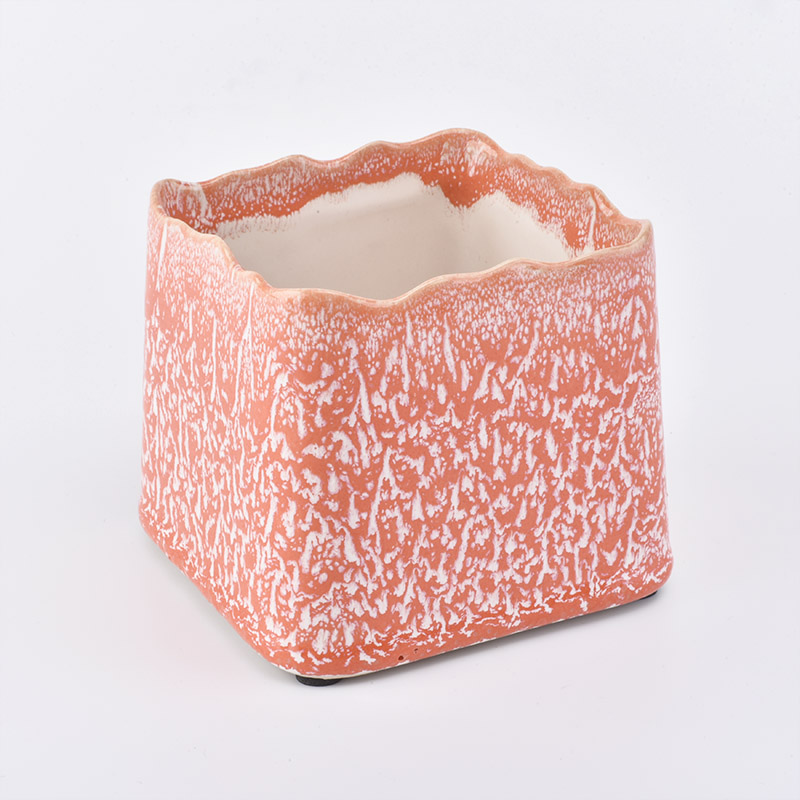 Square Candle Jar Ceramic For Home Decoration Scented Candles