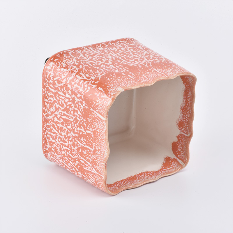 Square Candle Jar Ceramic For Home Decoration Scented Candles