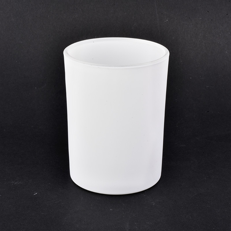 China 350ml Matte White Glass Candle Jar For Home Decoration