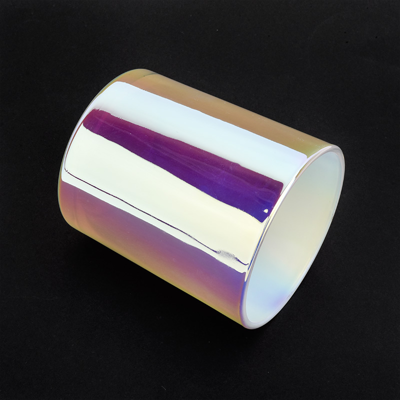 10oz Luxury White Iridescent Glass Candle Jar For Wedding Party