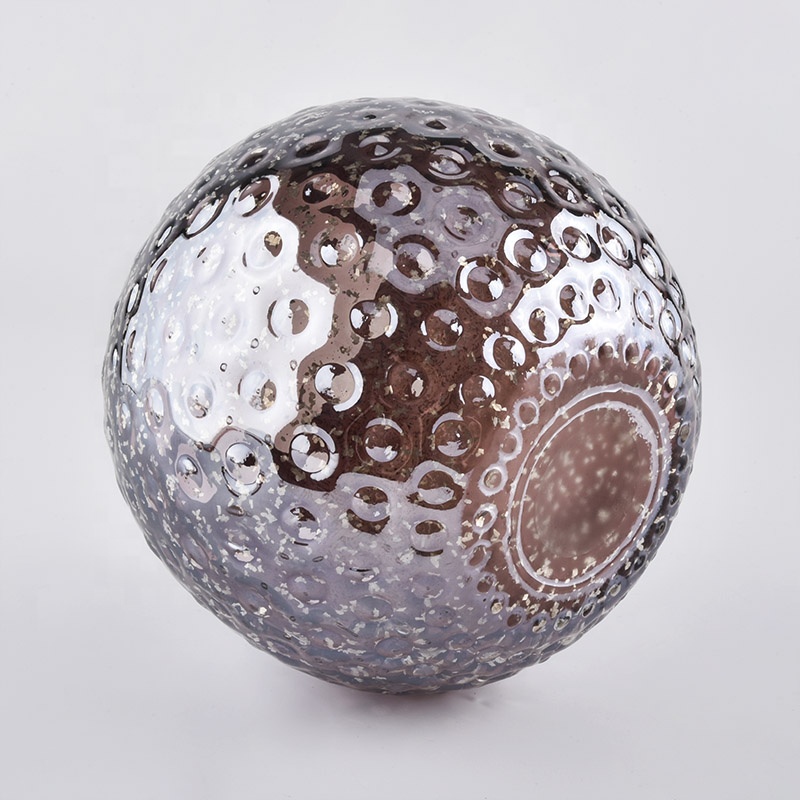 Large Capacity Ball Shaped Glass Candle Jars