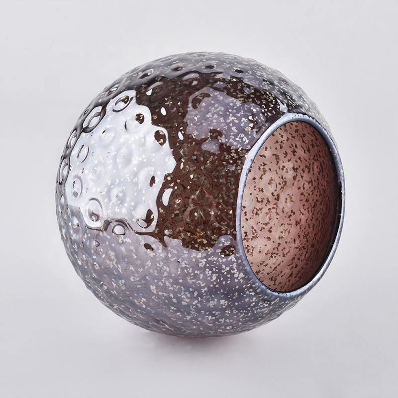 Large Capacity Ball Shaped Glass Candle Jars