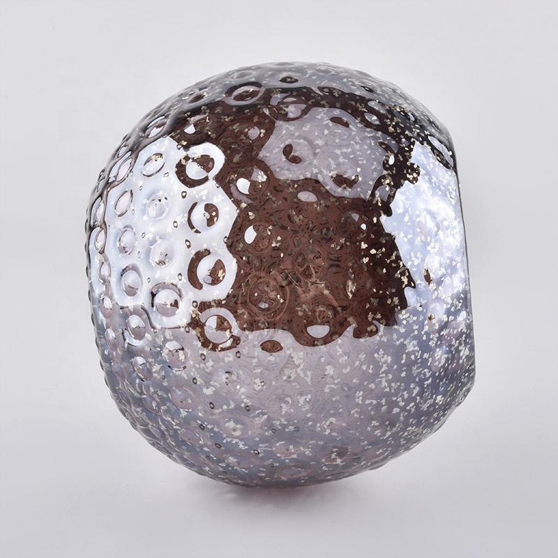 Large Capacity Ball Shaped Glass Candle Jars