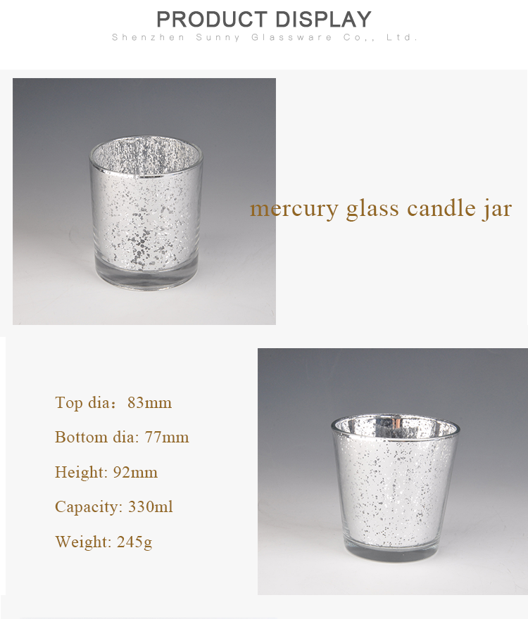 accept custom order fashion mercury crystal glass candle jar