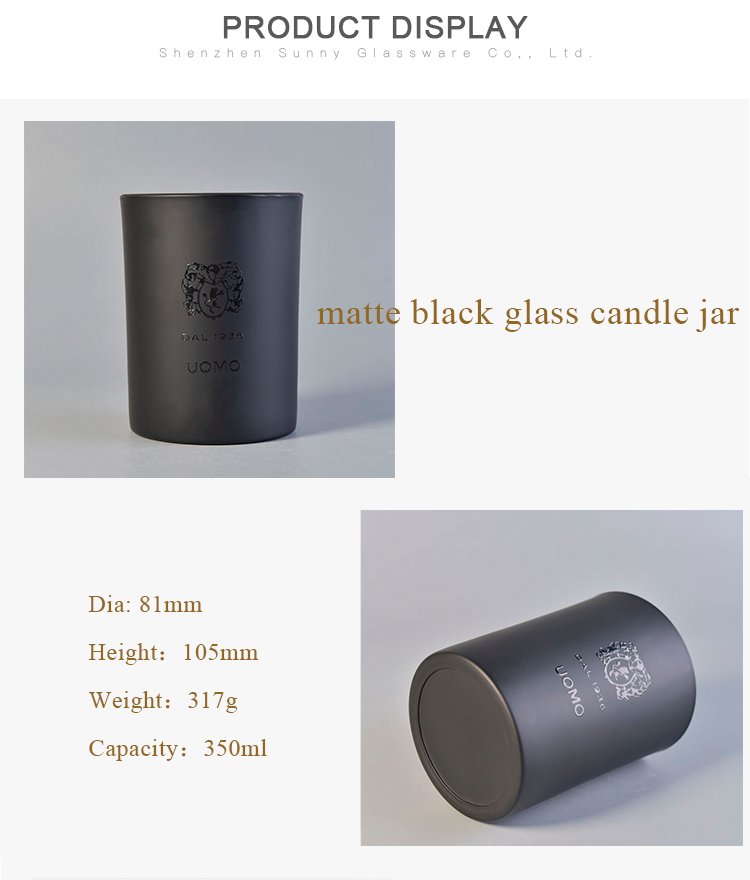 home goods luxurious heat resistan matte black glass candle jar holder