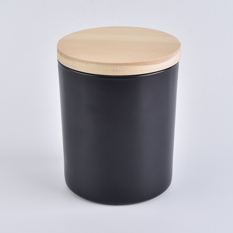 6oz 8oz 10oz Matte Black Glass Candle Jars with Lids