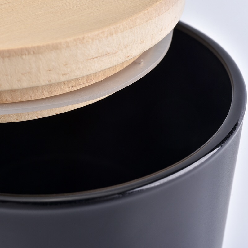 6oz 8oz 10oz Matte Black Glass Candle Jars with Lids