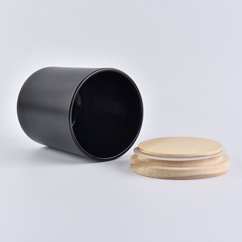 6oz 8oz 10oz Matte Black Glass Candle Jars with Lids