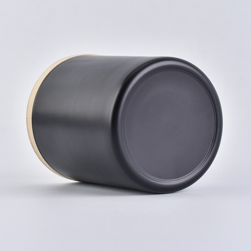 6oz 8oz 10oz Matte Black Glass Candle Jars with Lids