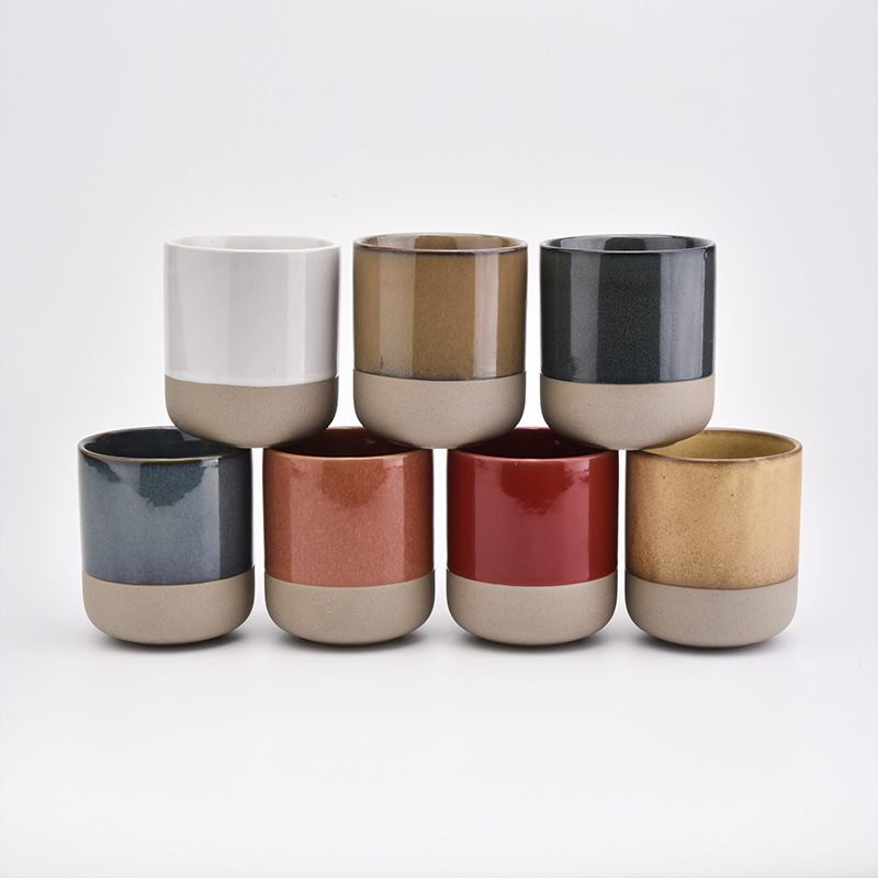 White ceramic candle jar with natural bottom